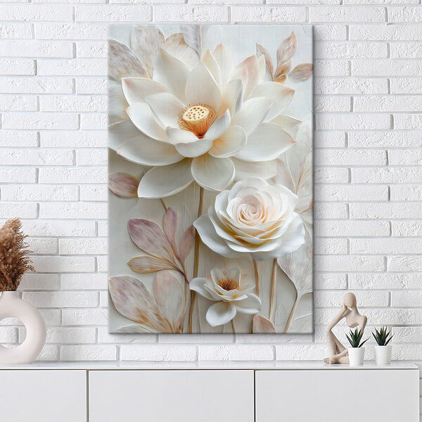 Wandbilder Zarte Blumen strahlen eine ruhige Schönheit aus