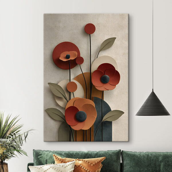 Wandbilder Wanddekoration mit Blumen und Blättern