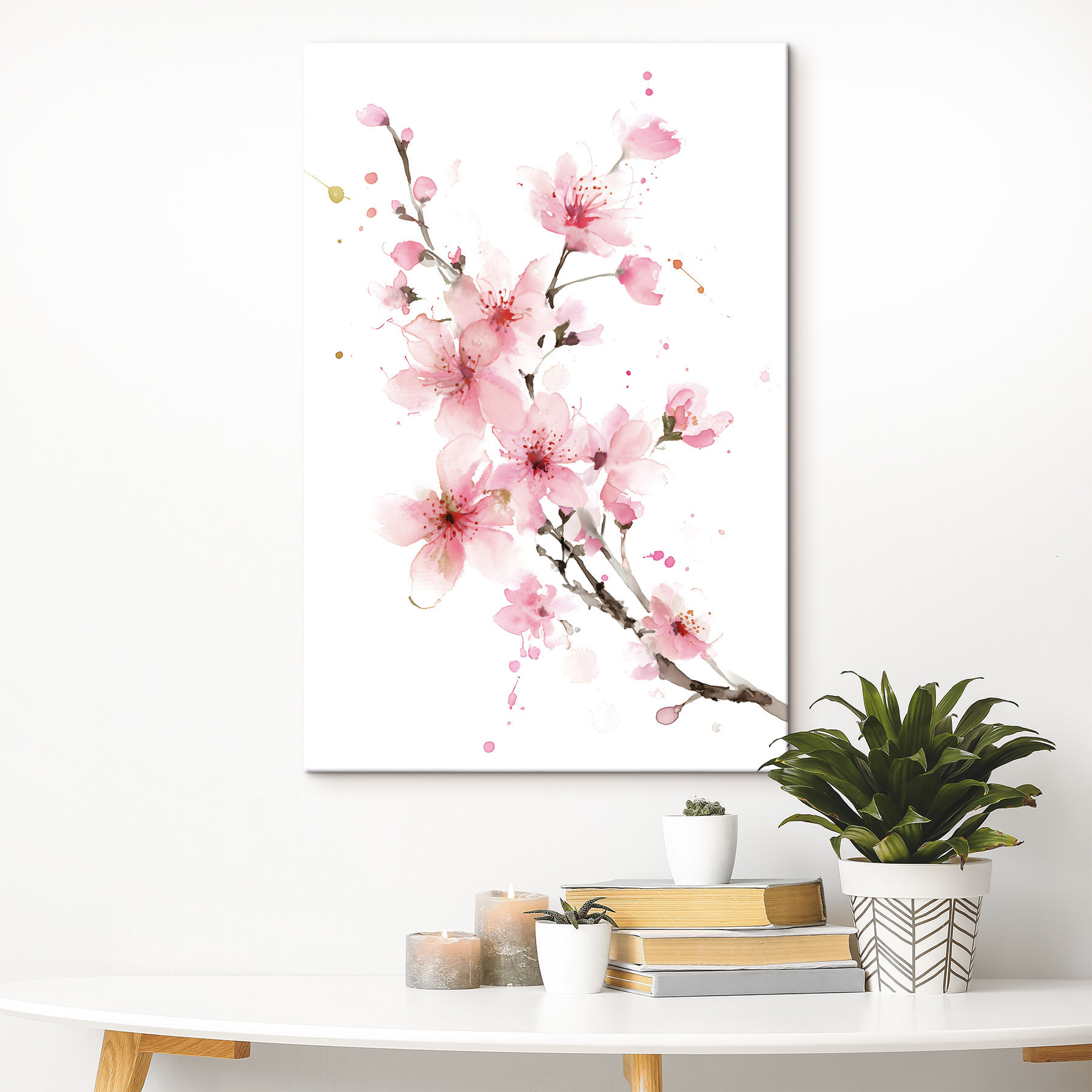 Watercolor of pink flowers