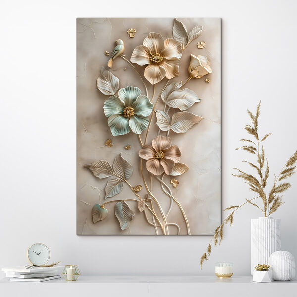 Wandbilder Wanddekoration mit Blumen und Blättern
