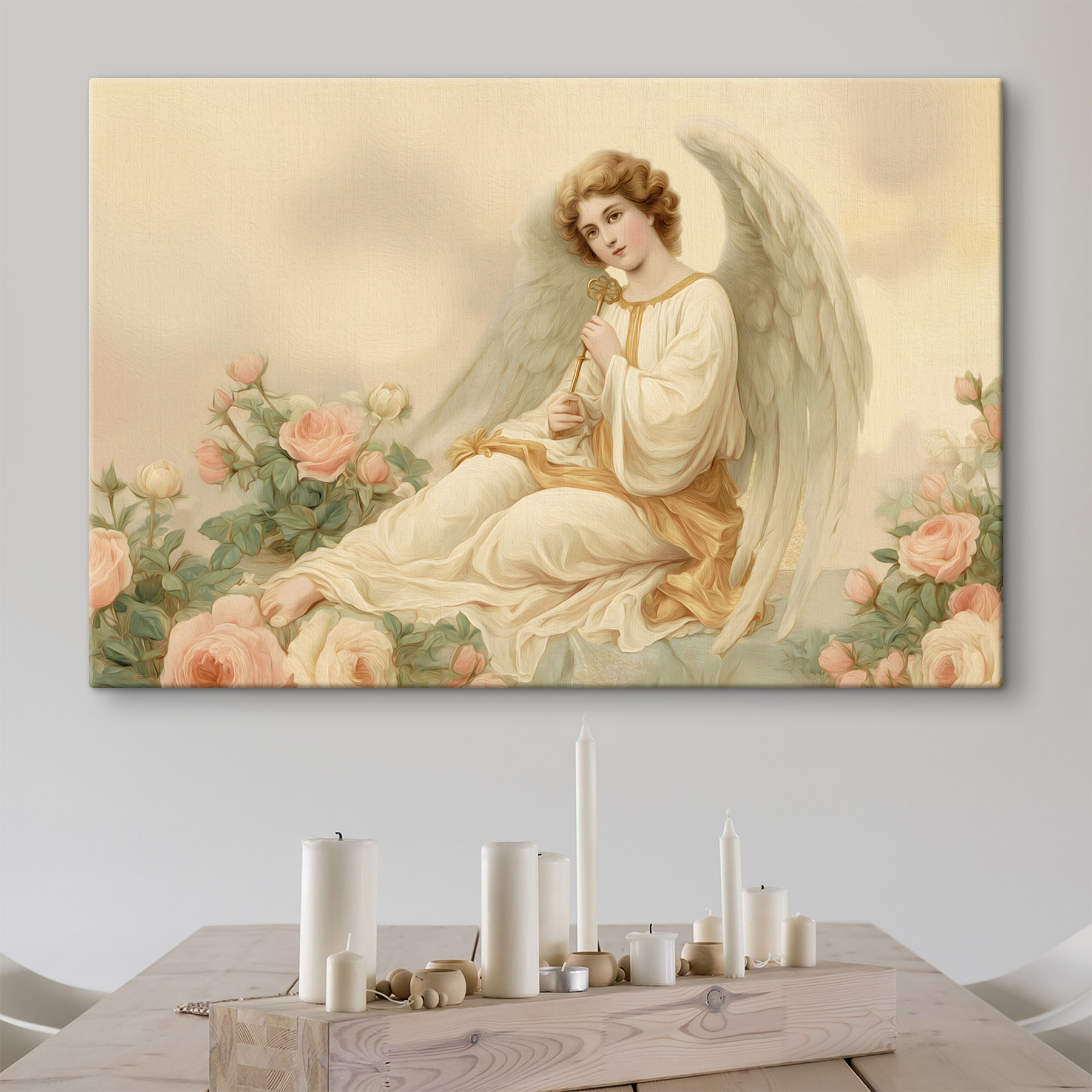 Painting of a woman holding a key
