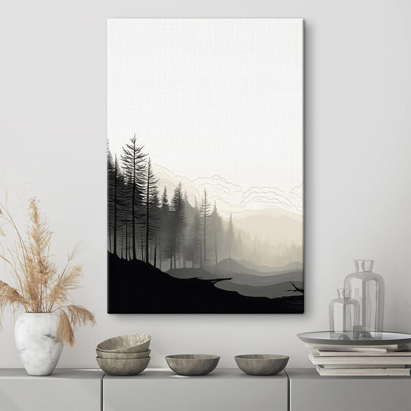 Wandbilder Landschaft mit Bäumen und Bergen