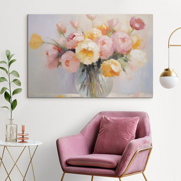 Wandbilder Gemälde von Blumen in einer Vase