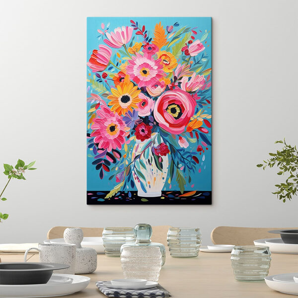 Wandbilder Gemälde von Blumen in einer Vase