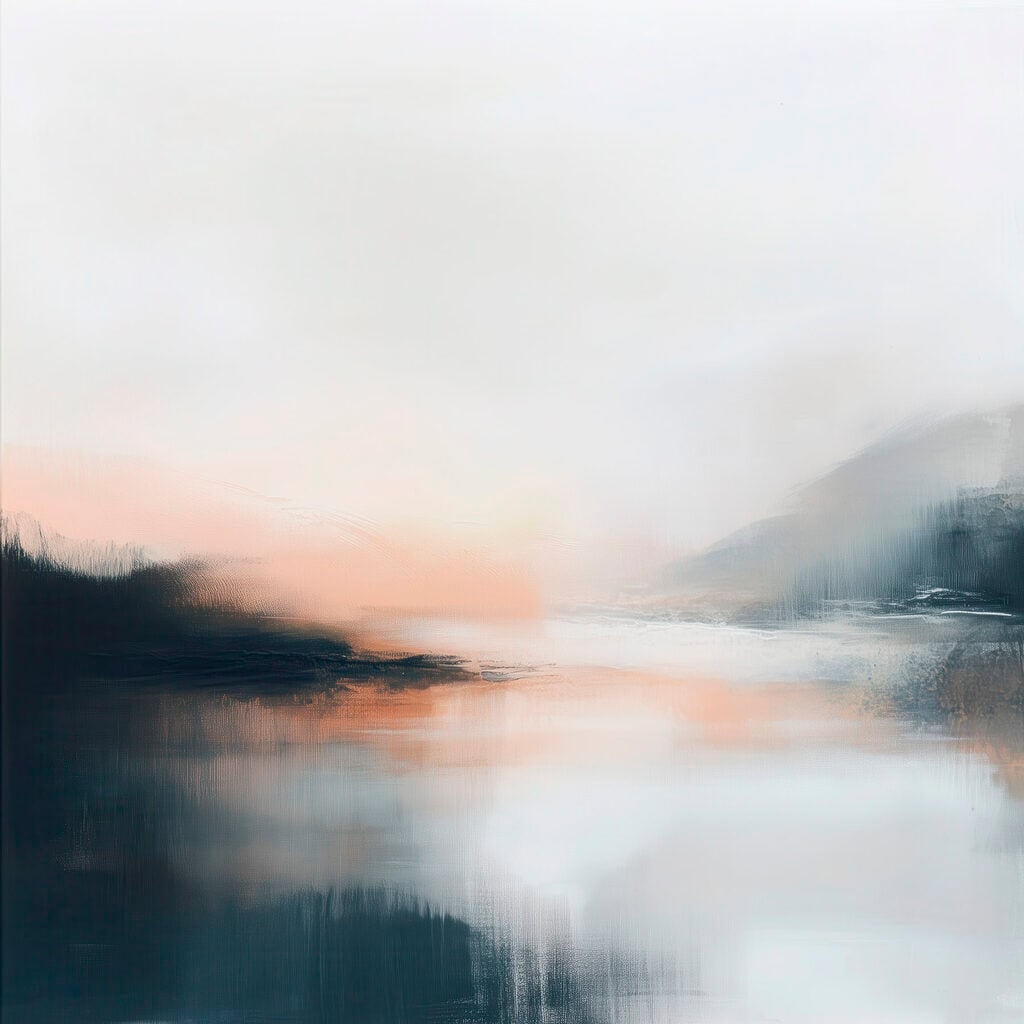 Water with trees and hills in the background