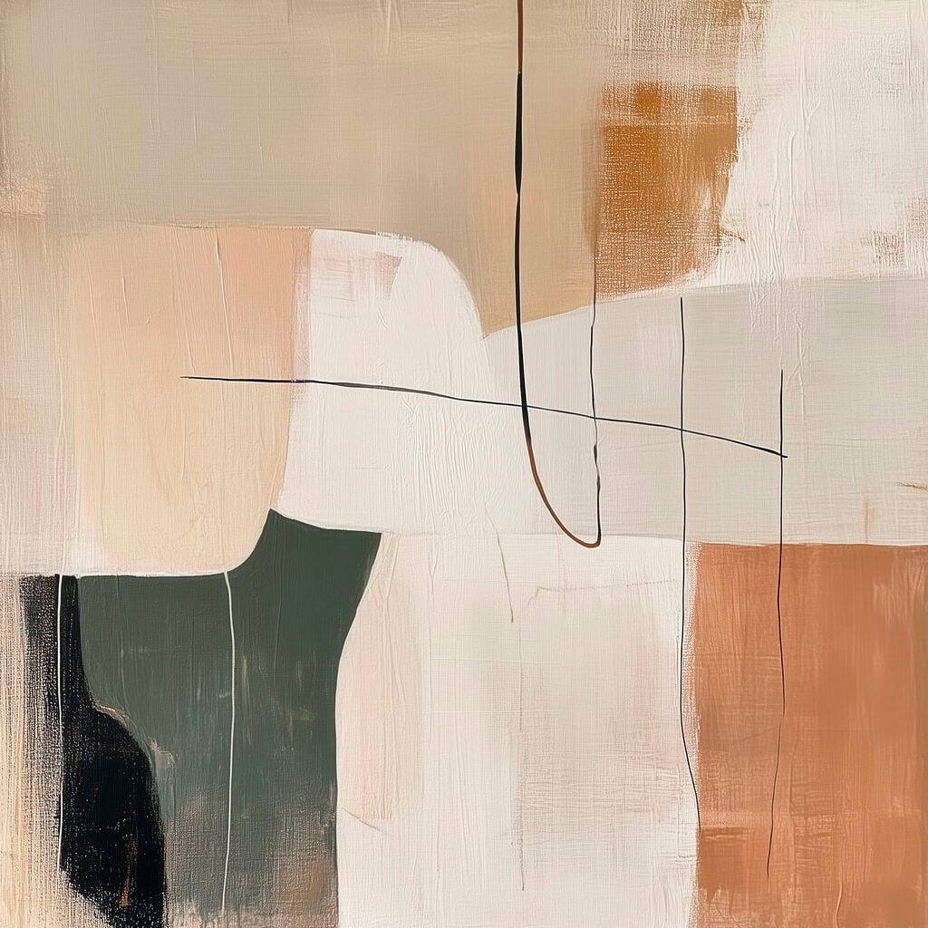 Painting of a white and brown art