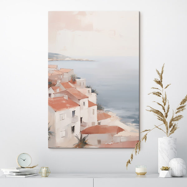 Wandbilder Wandbilder Aquarell einer Stadt am Meer (Artikelnummer: s48974)