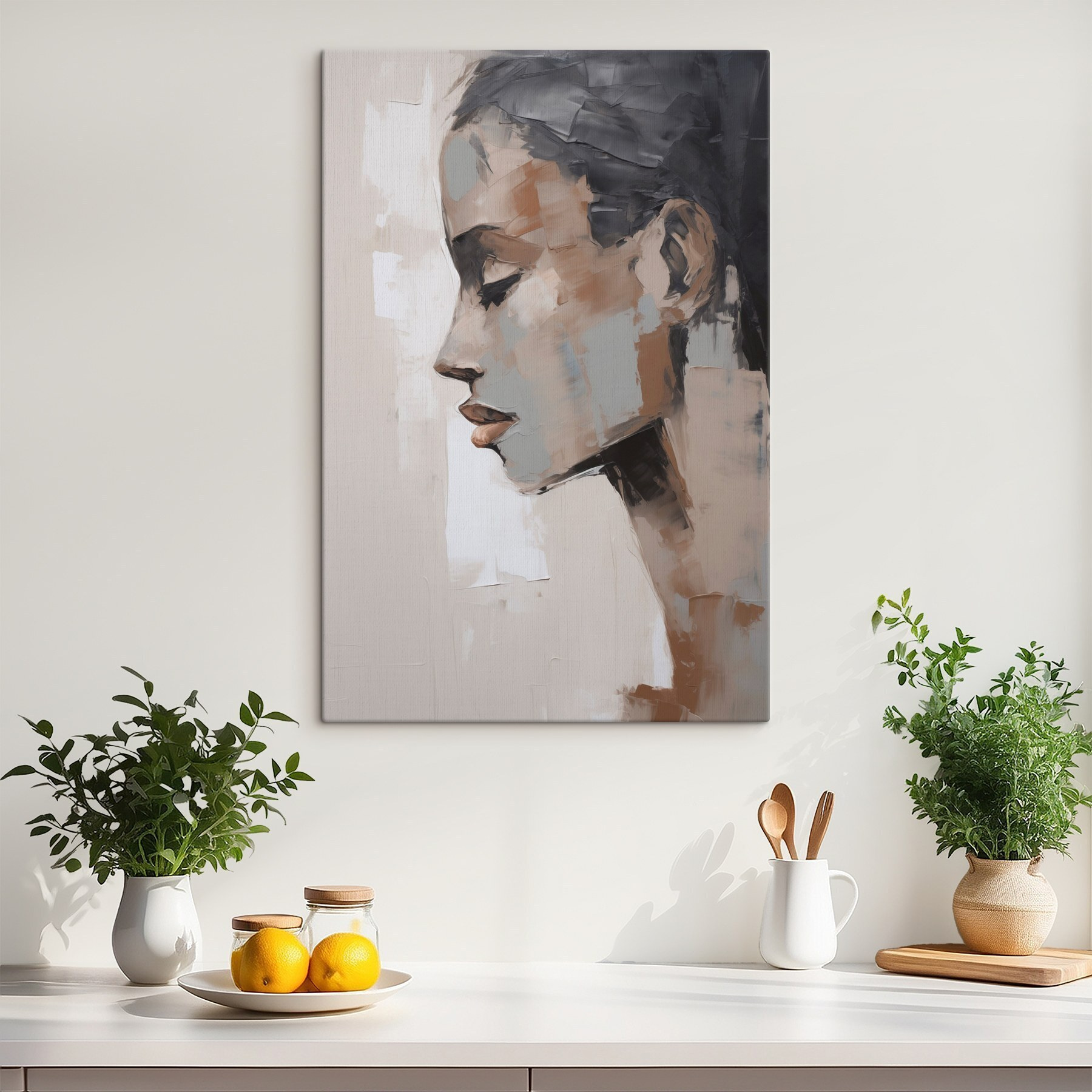 Painting of a woman's face