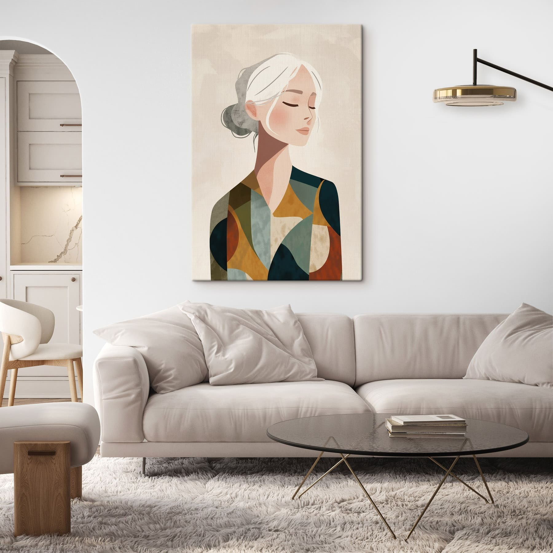 Woman with white hair