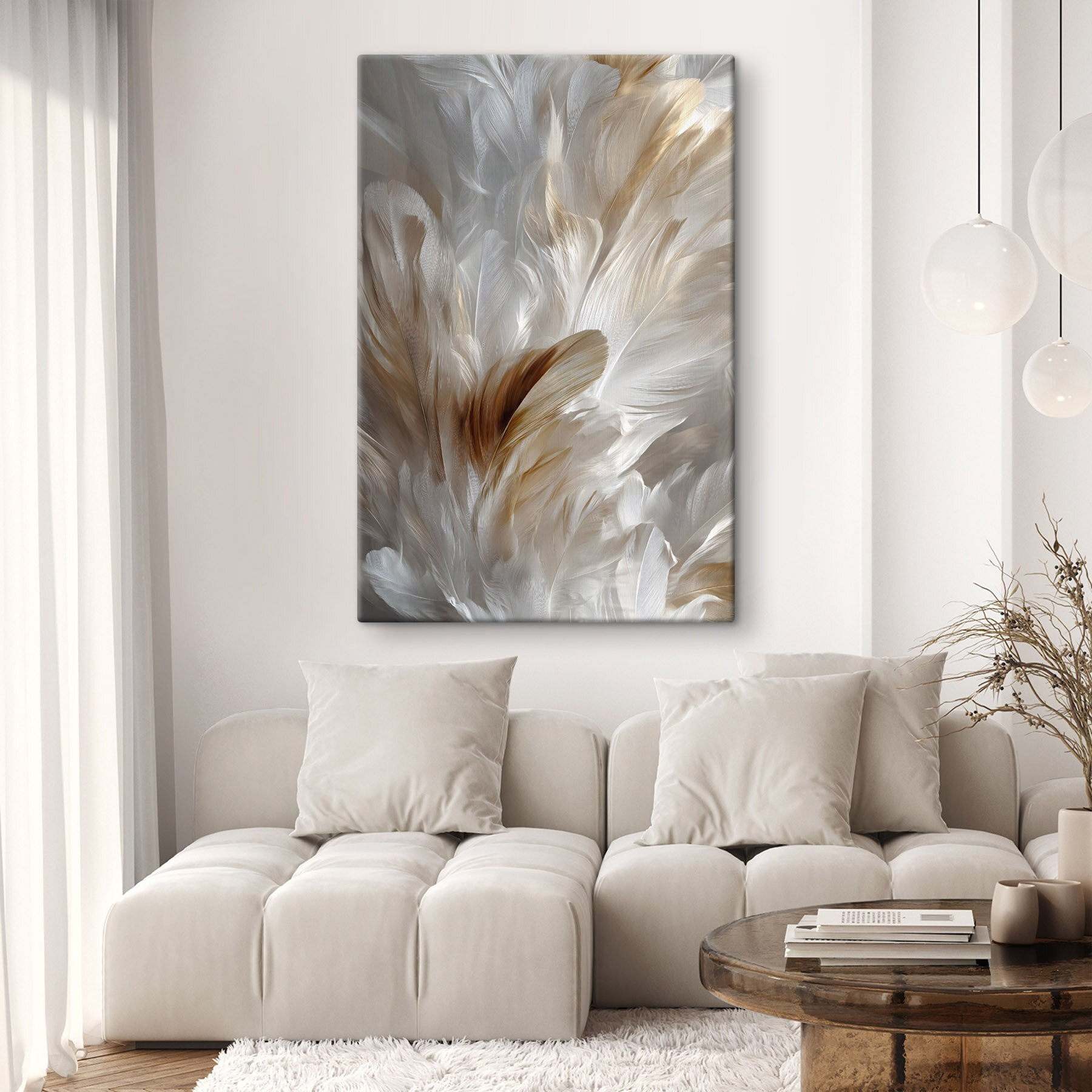 Delicate feathers in soft hues