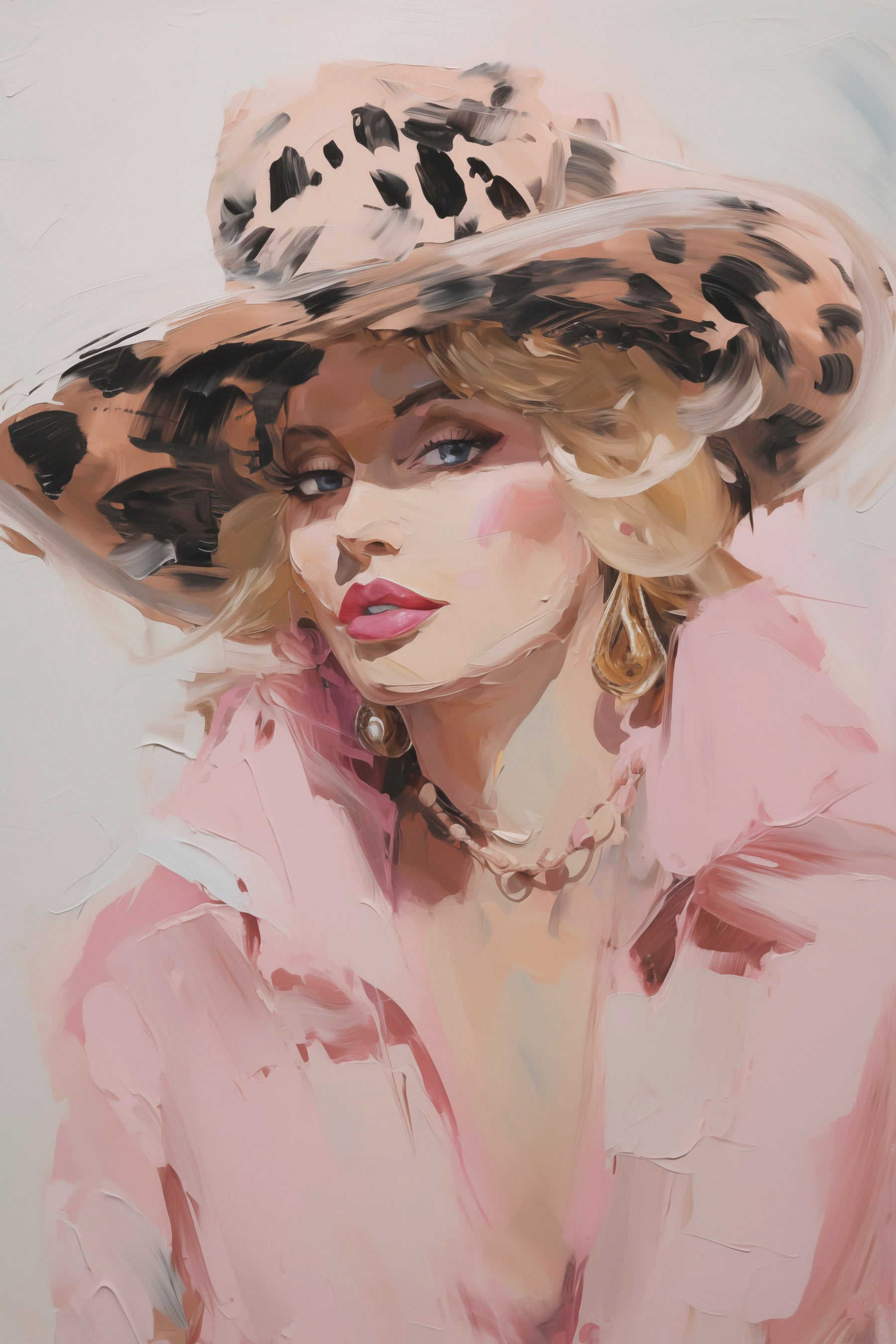 Painting of a woman wearing a hat Painting of a woman wearing a hat