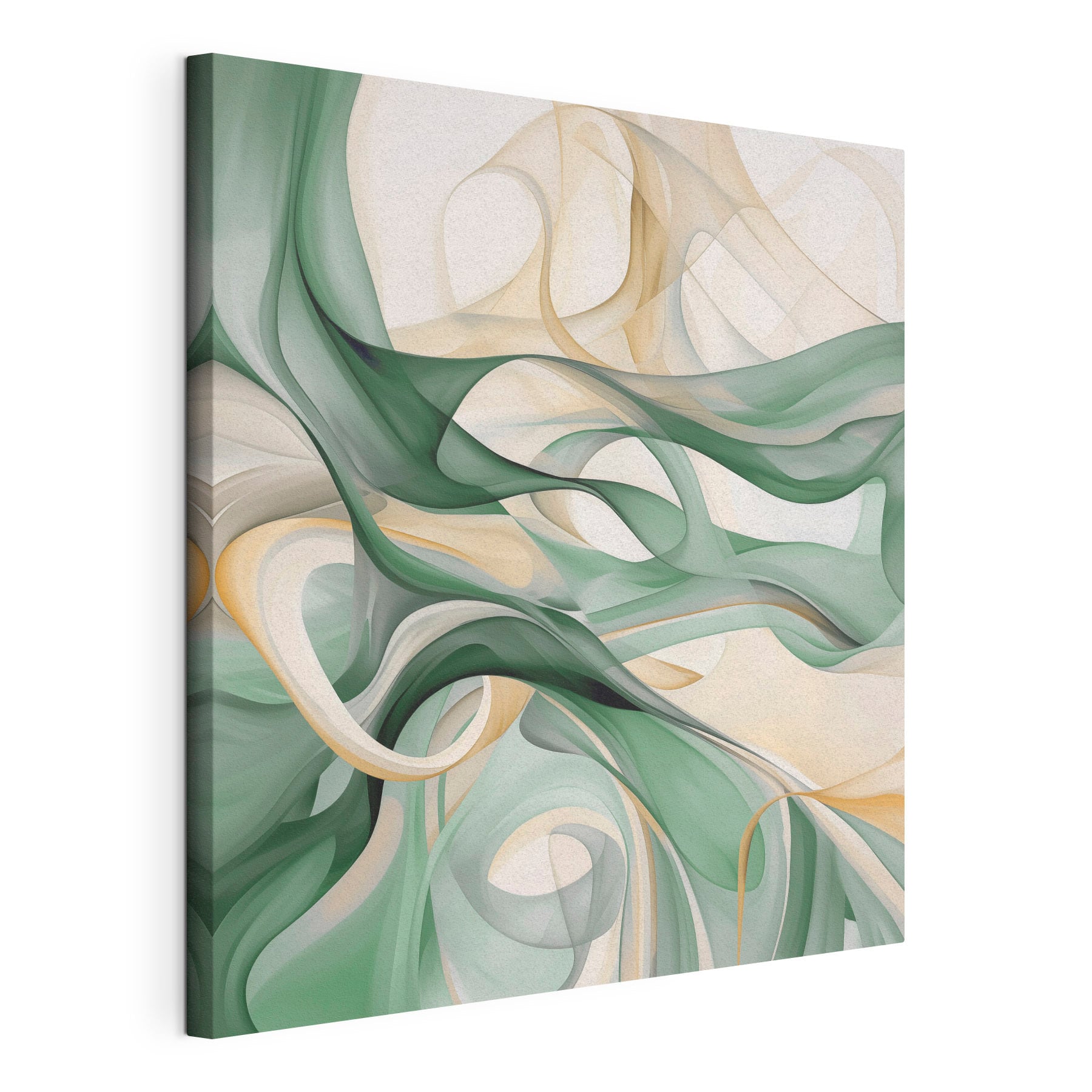 Green and white swirls