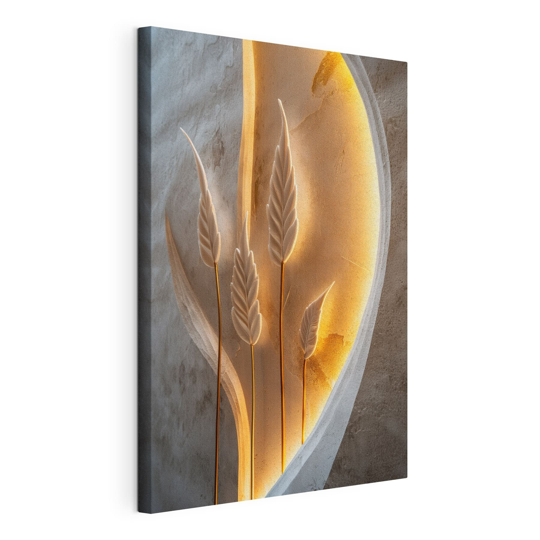 Sculpture of leaves and a light