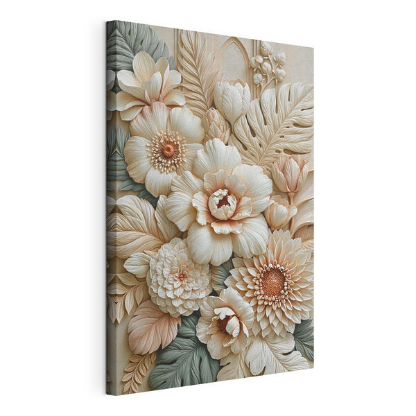 Wandbilder Wandbilder Zartes Blumenarrangement in Relieftechnik (Artikelnummer: s49756)