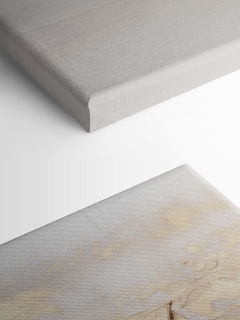 White wall with brown paint
