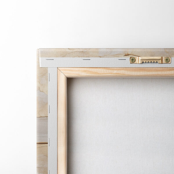 White wall with brown paint