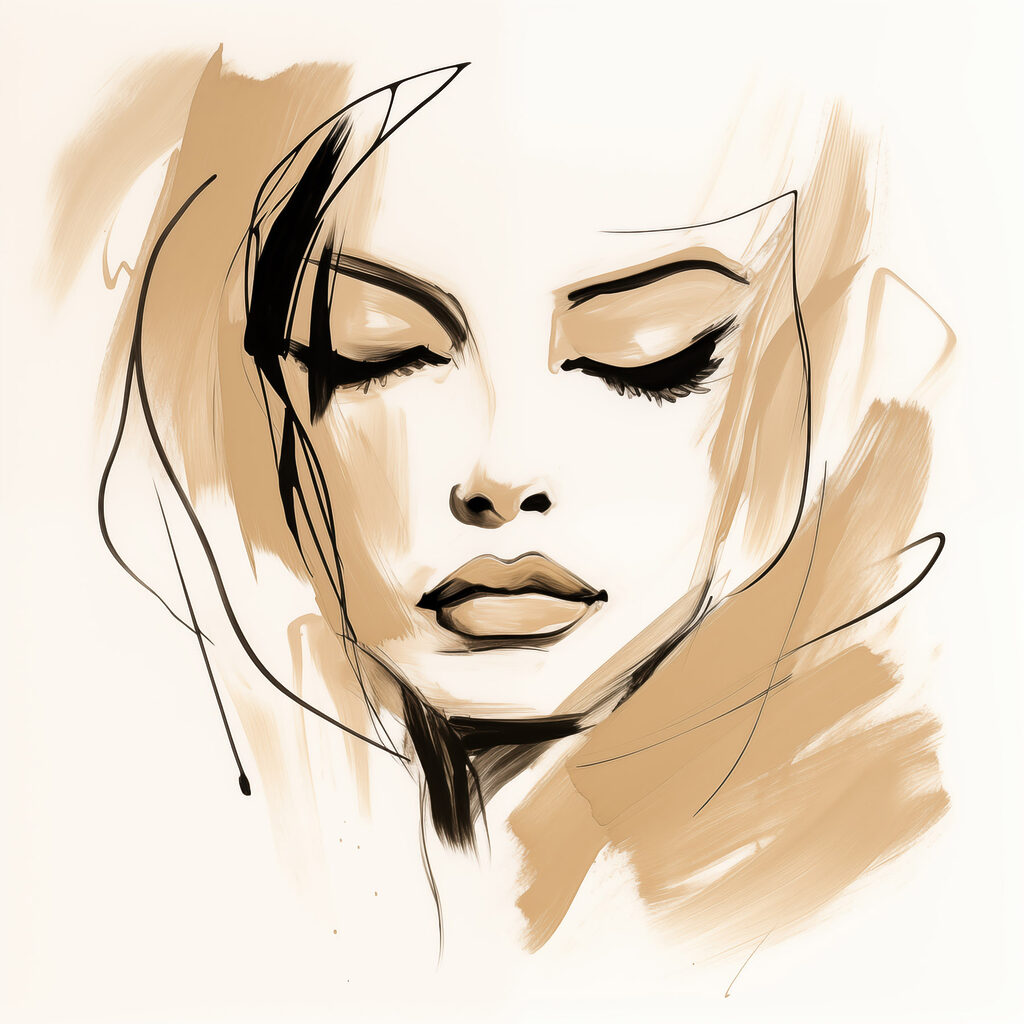 Drawing of a woman's face