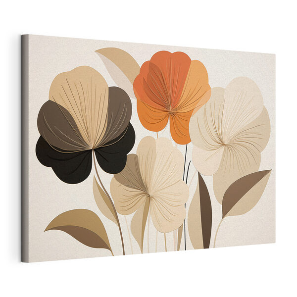 Group of flowers with leaves