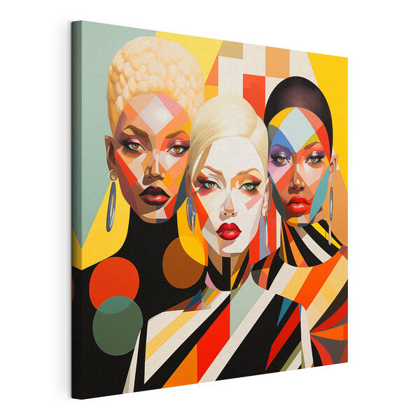 Group of women with different colored faces