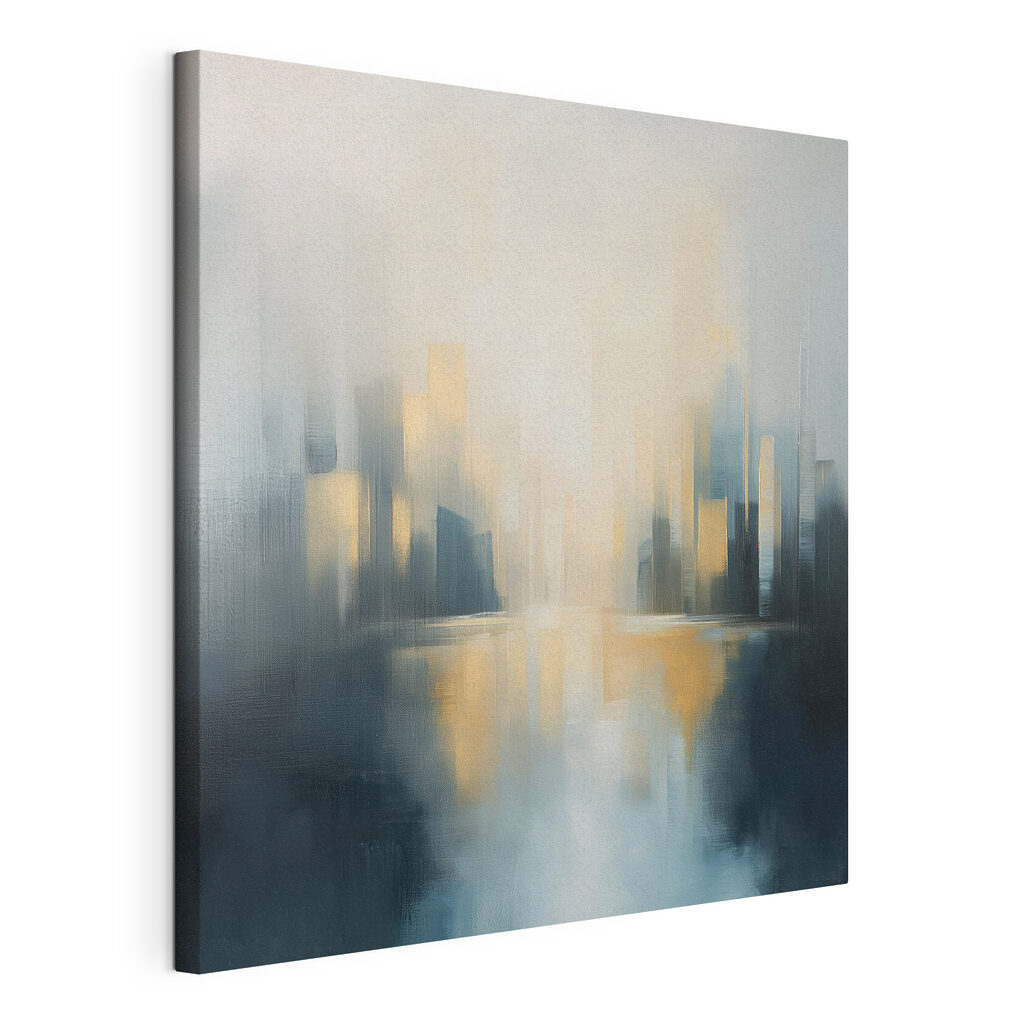 Cityscape with a river in the background