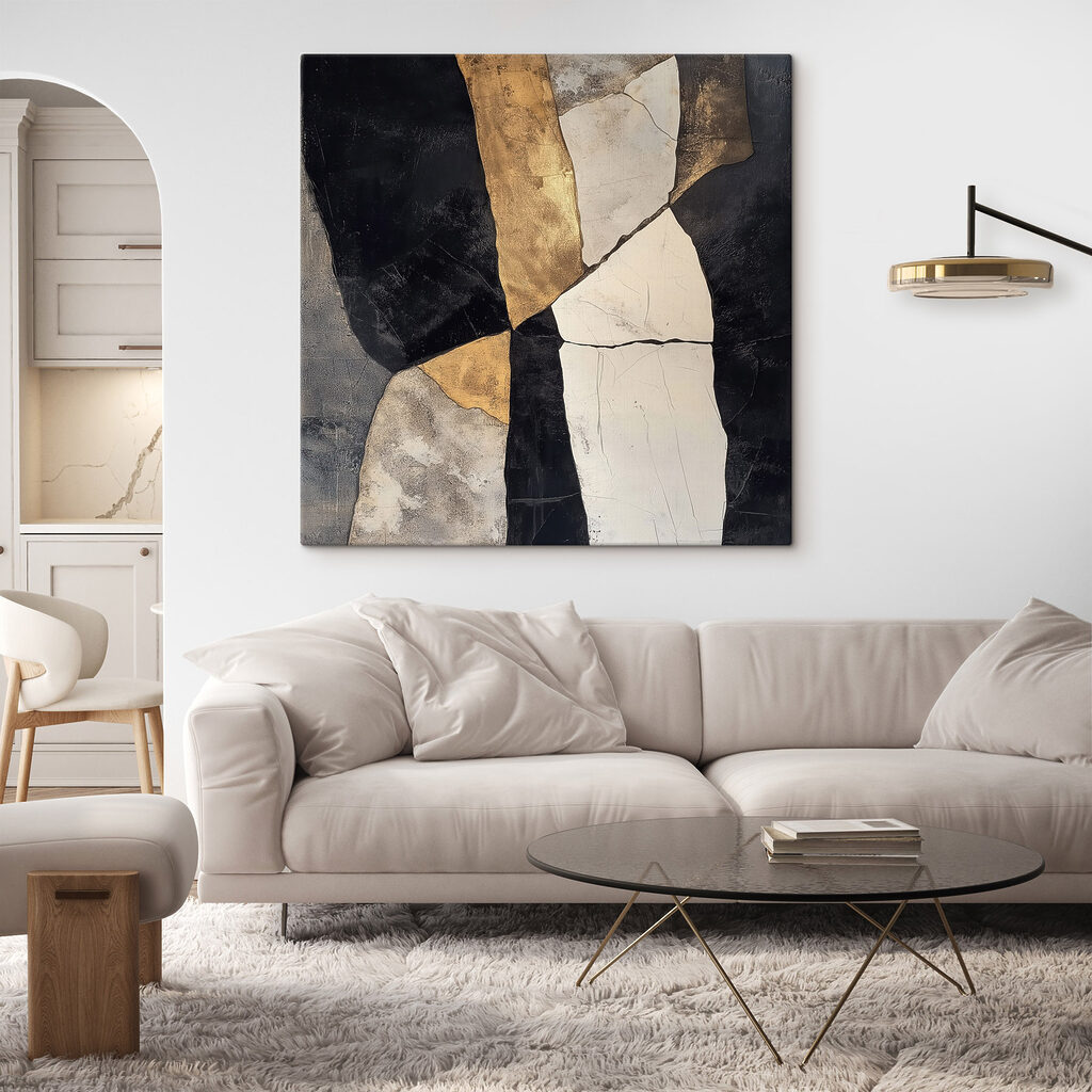 Abstract composition in contrasting colors