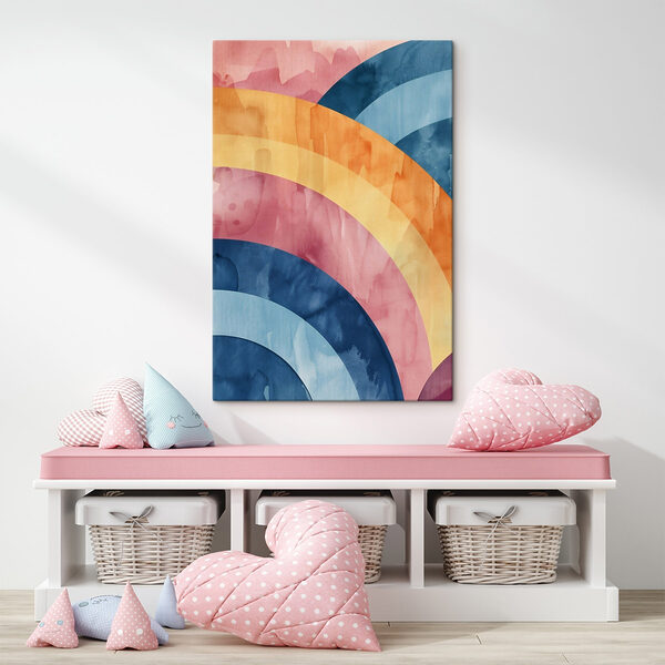 Colorful rainbows on a surface