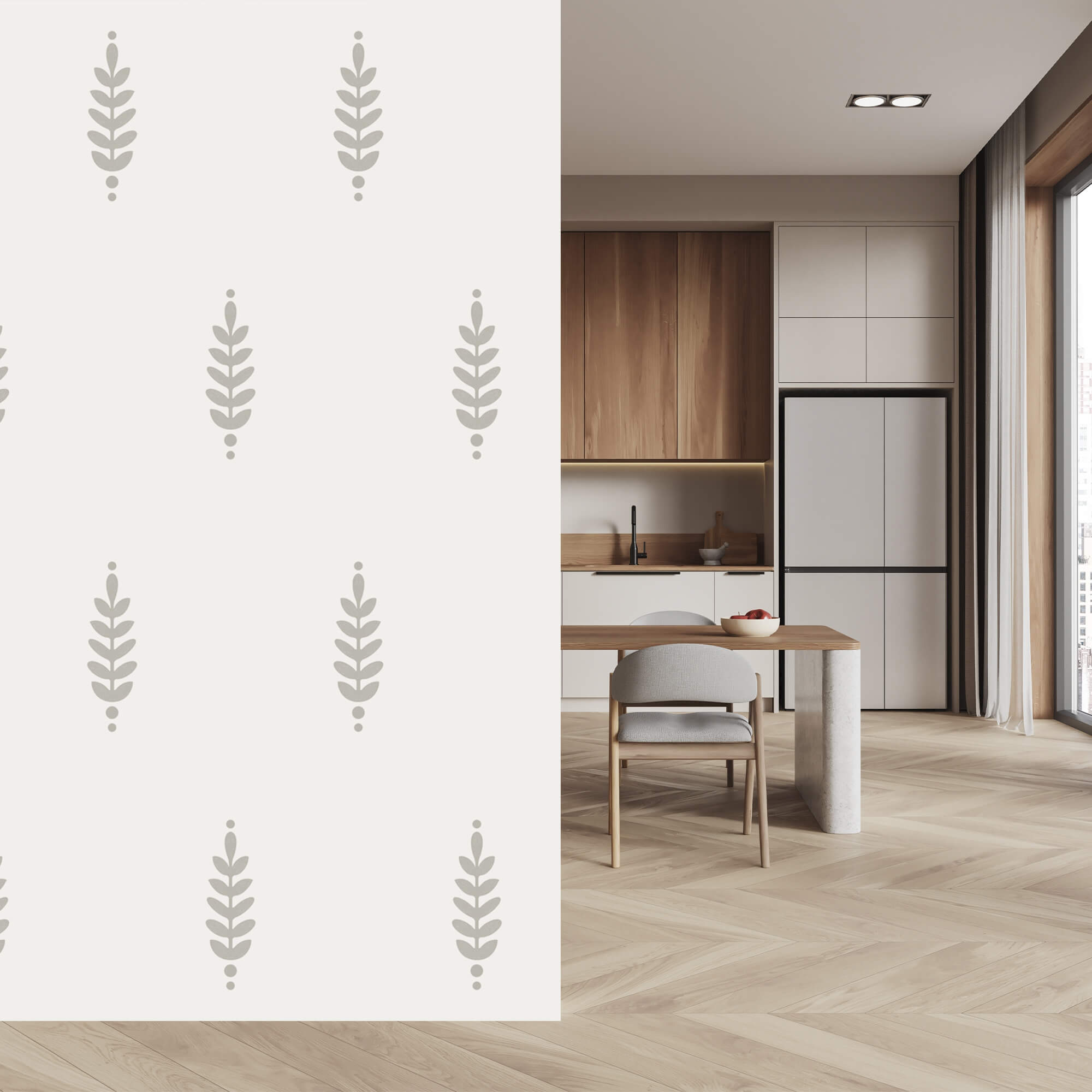 Blattmuster auf weißem Hintergrund