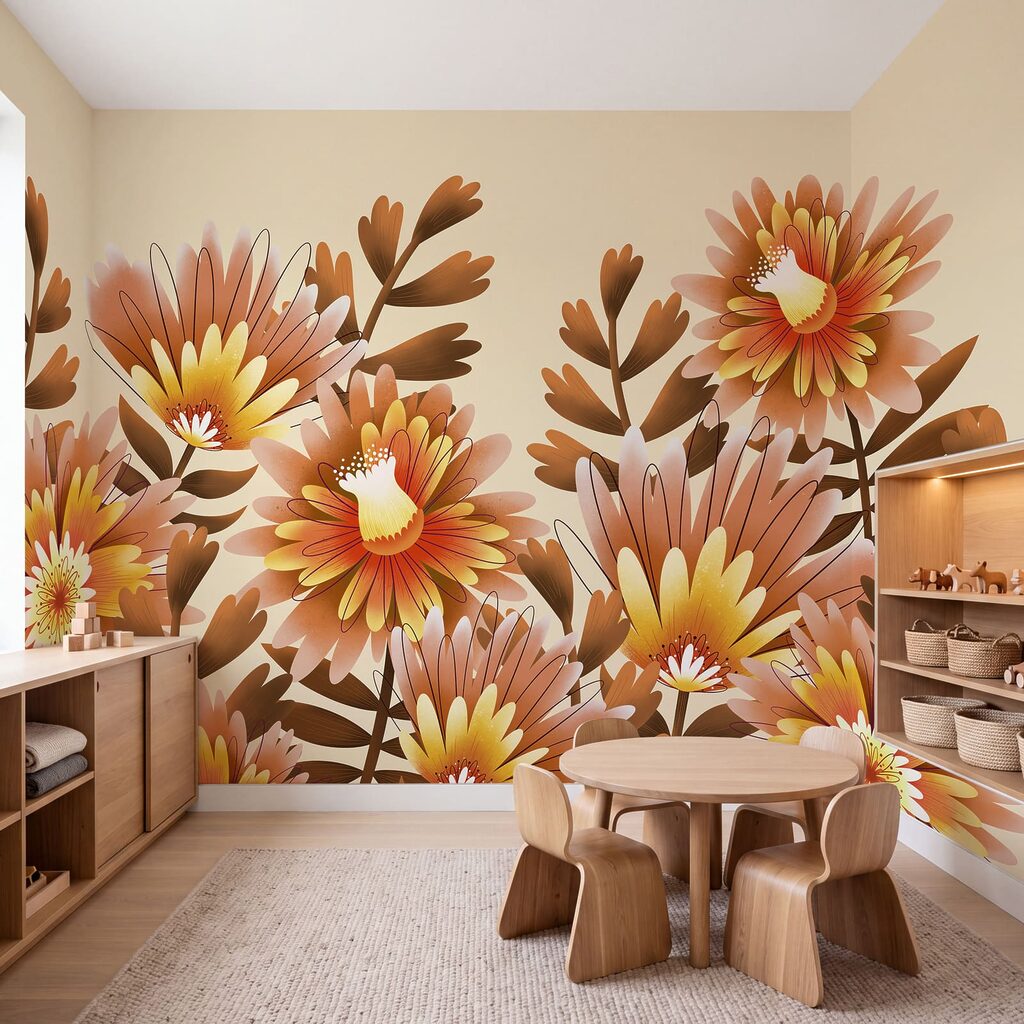 Gruppe orangefarbener Blumen