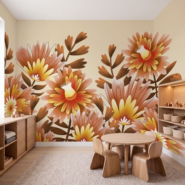 Gruppe orangefarbener Blumen